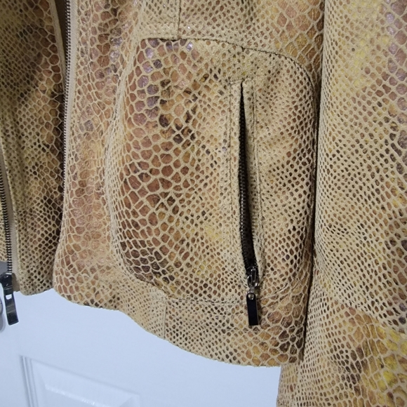 Dialogue Faux Snake Skin Leather Jacket size M - Picture 5 of 7